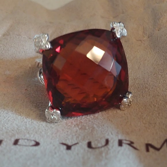 David Yurman Jewelry - David Yurman 20mm citrine diamond ring 6.5 point